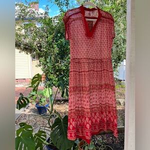 70s Vintage India Cotton Gauze Midi Dress
